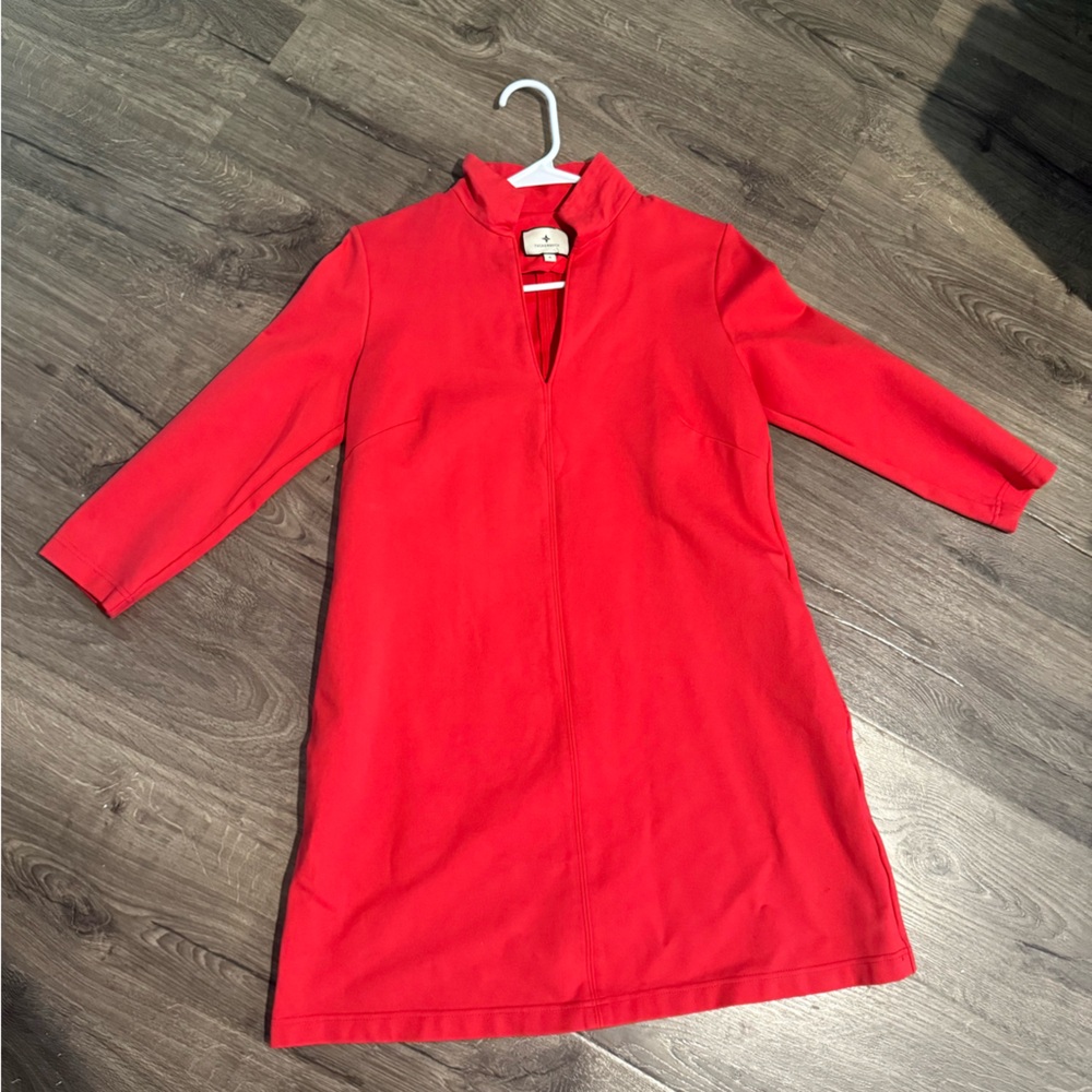 Tuckernuck Red Long Sleeve Shift Dress